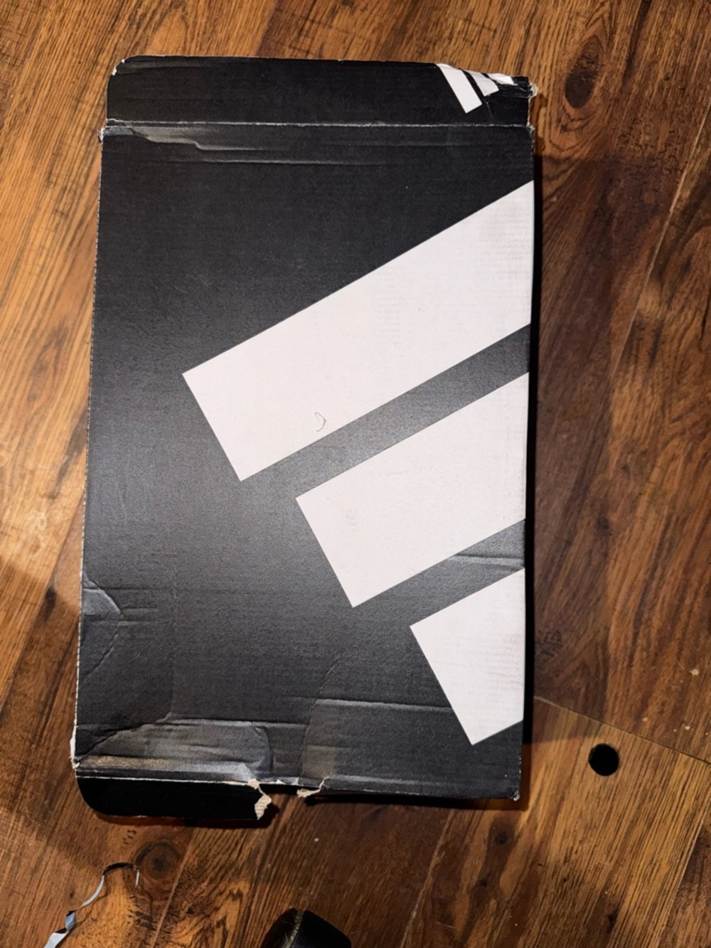adidas Black and White Striped Shoe Box